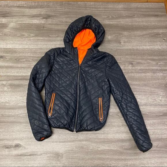 Sipos New York Hooded Leather Chelsea Bomber XS - Picture 2 of 8